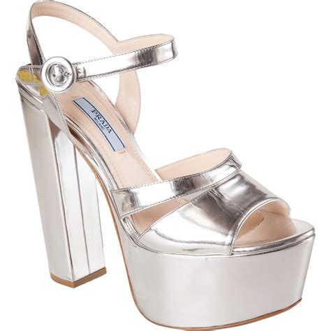 prada scalloped sandals silver|prada diagram platform sandal.